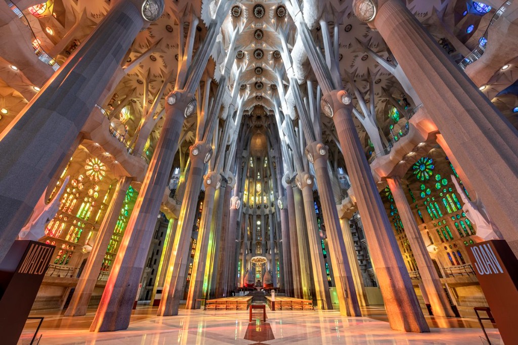 Sagrada Familia interior in Barcelona
